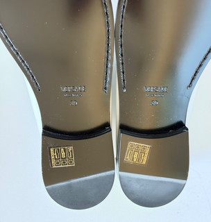 VERSACE Women’s Gold Medusa White Leather Loafers 9 US (39 Euro) 1012123 IT NIB