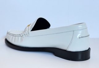 VERSACE Women’s Gold Medusa White Leather Loafers 9 US (39 Euro) 1012123 IT NIB