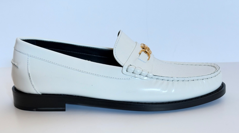 VERSACE Womens Gold Medusa White Leather Loafers 9.5 US (39.5 ) 1012123 IT NIB VERSACE Womens Gold Medusa White Leather Loafers 9.5 US (39.5 ) 1012123 IT NIB