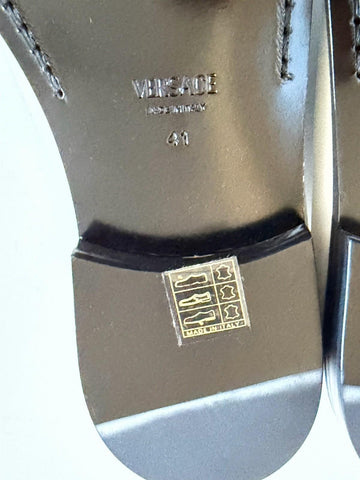 VERSACE Women’s Gold Medusa White Leather Loafers 11 US (41 Euro) 1012123 IT NIB