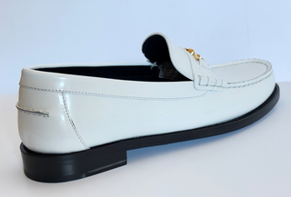 VERSACE Women’s Gold Medusa White Leather Loafers 11 US (41 Euro) 1012123 IT NIB