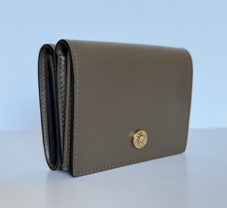Versace Medusa Tri-fold Calf Leather Chestnut Wallet 1015569 NWT $700