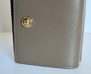 Versace Medusa Tri-fold Calf Leather Chestnut Wallet 1015569 NWT $700