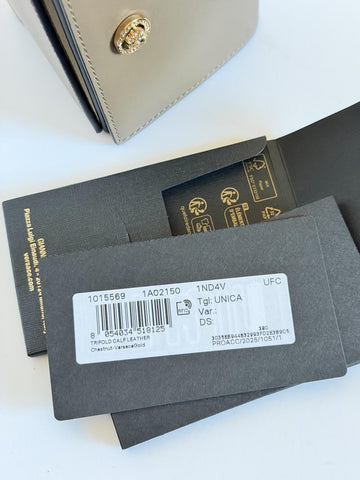 Versace Medusa Tri-fold Calf Leather Chestnut Wallet 1015569 NWT $700