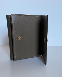 Versace Medusa Tri-fold Calf Leather Chestnut Wallet 1015569 NWT $700