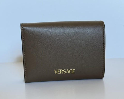 Versace Medusa Tri-fold Calf Leather Chestnut Wallet 1015569 NWT $700