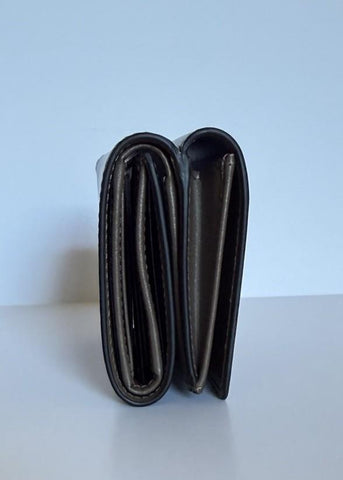 Versace Medusa Tri-fold Calf Leather Chestnut Wallet 1015569 NWT $700