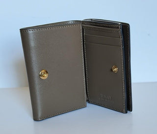 Versace Medusa Tri-fold Calf Leather Chestnut Wallet 1015569 NWT $700