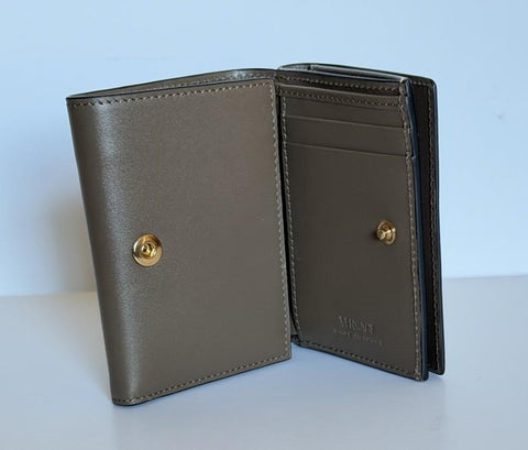 Versace Medusa Tri-fold Calf Leather Chestnut Wallet 1015569 NWT $700