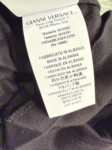 Versace Compact Cotton Jersey T-Shirt Black 2XL 1013302 Made in Italy NWT $695