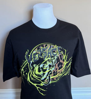 Versace Compact Cotton Jersey T-Shirt Black XL 1013302 Made in Italy NWT $695