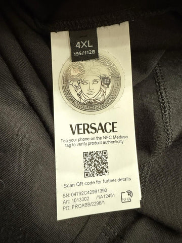 Versace Compact Cotton Jersey T-Shirt Black 4XL 1013302 Made in Italy NWT $695