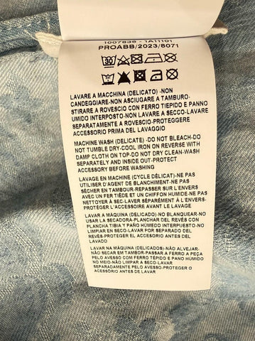 Versace Jacquard Chambray Denim Shirt Blue 44 US (54 Euro) 1007836 Italy NWT