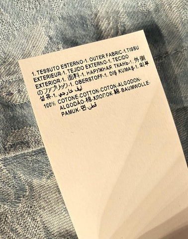 Versace Jacquard Chambray Denim Shirt Blue 44 US (54 Euro) 1007836 Italy NEW