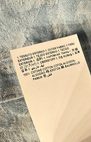 Versace Jacquard Chambray Denim Shirt Blue 46 US (56 Euro) 1007836 Italy NWT