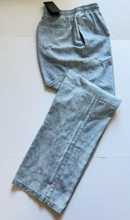 Versace Jacquard Chambray Denim Casual Blue Pants 54 Euro (34”) IT 1010715 NWT