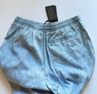 Versace Jacquard Chambray Denim Casual Blue Pants 54 Euro (34”) IT 1010715 NWT