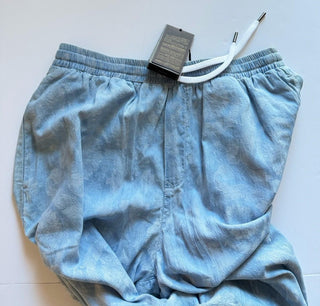 Versace Jacquard Chambray Denim Casual Blue Pants 54 Euro (34”) IT 1010715 NWT