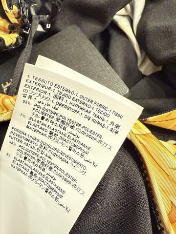 Versace Baroque Poly Stretch Bodysuit Black/Gold 12 US (46 Eu) 1012581 NWT $1100