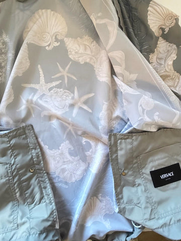 Versace Blouson Jacket Windbreaker Blue 38 US (48 Euro) 1014855 Italy NWT $2990