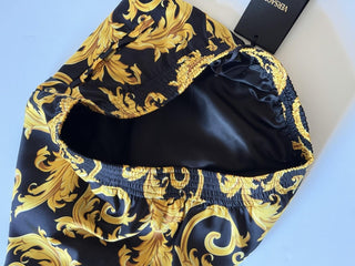 Versace Baroque Men's Black & Gold Shorts  50 Euro (31”) 1010119 NWT $1200
