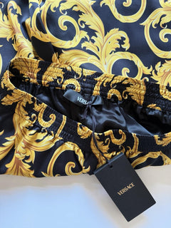 Versace Baroque Men's Black & Gold Shorts  50 Euro (31”) 1010119 NWT $1200