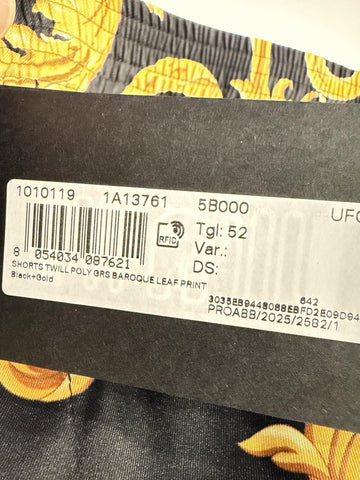 Versace Baroque Men's Black & Gold Shorts  52  Euro (32”) 1010119 NWT $1200