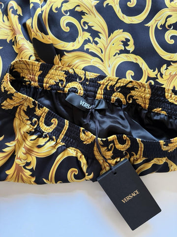 Versace Baroque Men's Black & Gold Shorts  52  Euro (32”) 1010119 NWT $1200