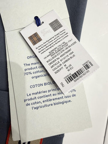 Burberry Ellison Striped Pocket Carbon Blue T-shirt M (Oversized) 8112115 NWT