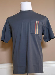 Burberry Ellison Striped Pocket Carbon Blue T-shirt M (Oversized) 8112115 NWT