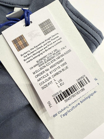 Burberry Ellison Striped Pocket Carbon Blue T-shirt L (Oversized) 8112115 NWT