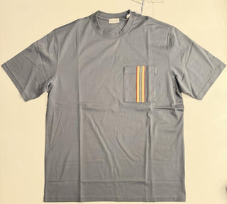 Burberry Ellison Striped Pocket Carbon Blue T-shirt XL (Oversized) 8112115 NWT