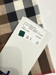 Burberry Elio Toupe Brown IP Check Cotton Short Sleeve Shirt M 8104201 NWT $590