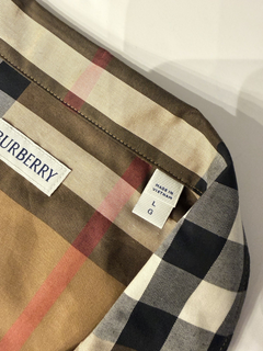 Burberry Elio Toupe Brown IP Check Cotton Short Sleeve Shirt L 8104201 NWT $590