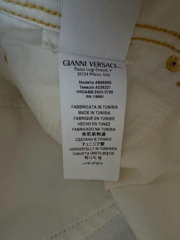 Versace Women's Medusa Denim WhiteJeans Size 26 US A89556S NWT $850