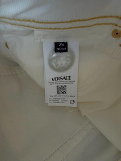 Versace Women's Medusa Denim WhiteJeans Size 26 US A89556S NWT $850