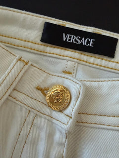 Versace Women's Medusa Denim WhiteJeans Size 26 US A89556S NWT $850