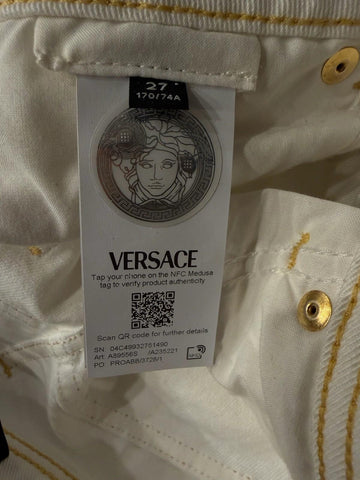 Versace Women's Medusa Denim WhiteJeans Size 27 US A89556S NWT $850