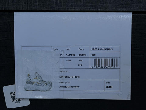 Versace Mercury M_VS_03 Men’s Leather White/Gold Sneakers 10 US (43) 1016307 NIB