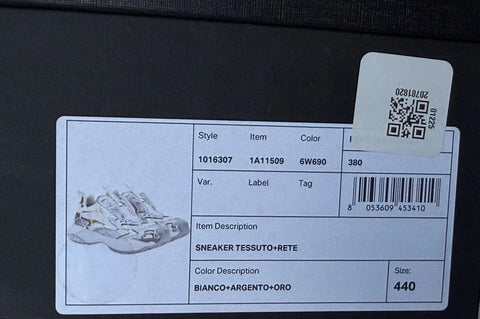 Versace Mercury M_VS_03 Men’s Leather White/Gold Sneakers 11 US (44) 1016307 NIB