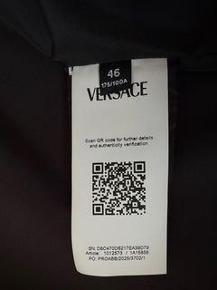 Versace Medusa Women's Blouson Shiny Nylon Jacket Black/Gold 46 Euro 1012573 NWT