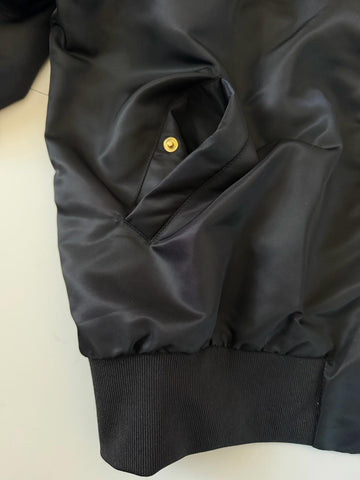 Versace Medusa Women's Blouson Shiny Nylon Jacket Black/Gold 42 Euro 1012573 NWT