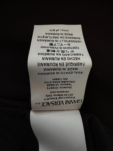 Versace Medusa Women's Blouson Shiny Nylon Jacket Black/Gold 42 Euro 1012573 NWT