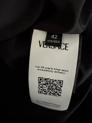 Versace Medusa Women's Blouson Shiny Nylon Jacket Black/Gold 42 Euro 1012573 NWT