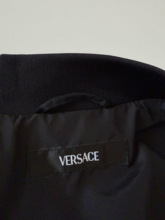 Versace Medusa Women's Blouson Shiny Nylon Jacket Black/Gold 48 Euro 1012573 NWT
