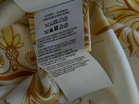 Versace Medusa Women’s Twill Silk Shirt Ivory & Gold 4 US (40 Euro) 1008274 NWT