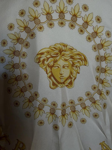 Versace Medusa Women’s Twill Silk Shirt Ivory & Gold 4 US (40 Euro) 1008274 NWT