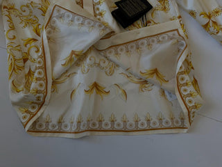 Versace Medusa Women’s Twill Silk Shirt Ivory & Gold 4 US (40 Euro) 1008274 NWT