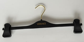 VERSACE Gray Plustic Clip Pants Hangers with Gold Hardware 14.5"