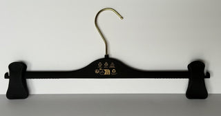 VERSACE Gray Plustic Clip Pants Hangers with Gold Hardware 14.5"